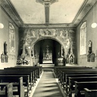 1955 - Innenansicht der Rösebecker Kirche mit der ursprünglichen Bemalung 